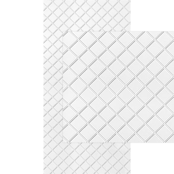 Argyle 4ft. x 8ft. Gloss White Paintable Glue-Up PVC Wall Panels (96 Sq.ft / Pack) - 3 Pieces