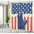 thumbnail image 5 of Ambesonne 4th of July Shower Curtain, Grunge Flag Design, 69"Wx75"L, Vermilion Navy Blue, 5 of 5