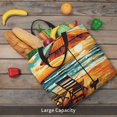 thumbnail image 4 of KLL Beach Umbrella Sunset Pattern Aesthetic Tote Bag for Women Beach Bag Shopping Bags Shoulder Bag Reusable Grocery Bags, 4 of 5