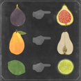 thumbnail image 3 of Vision Studio 12x12 Black Modern Framed Museum Art Print Titled - Blackboard Fruit I, 3 of 5