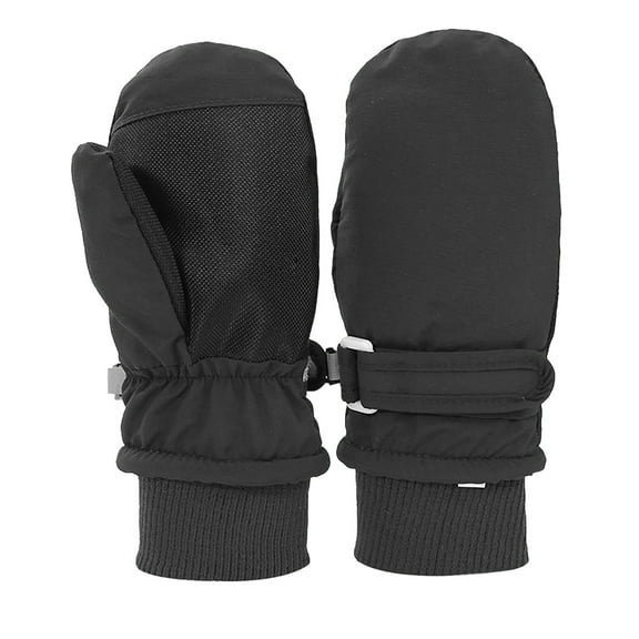 QUOTAY Toddler Gloves Kids Winter Skiing Mittens Gloves for Boys and Girls Lined Thickened 05_Black,4-8 Years