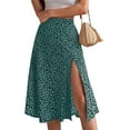 thumbnail image 2 of MAWCLOS Jupe Midi pour Femme Jupes Fendues Taille Haute Ample Plage Imprimé Floral Vert TG, 2 of 5
