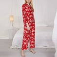 thumbnail image 3 of Fotbe Hohoho Pattern Long Sleeve Pajama Set for Women,Sleepwear Set,2-piece Loungewear Set,Soft PJs Comfy Nightwear with Pockets -, 3 of 7