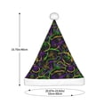 thumbnail image 3 of KLL Christmas Hats for Adults Plush Neon Mardi Gras Print Santa Hat Xmas Fluffy Santa Claus Hat for Women Men, 3 of 6
