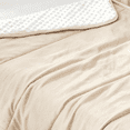 thumbnail image 2 of CREVENT Soft Plush Girls Beige and White Minky Baby Quilt Blanket, 2 of 5