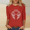 thumbnail image 1 of Aqestyerly Blouse Décontractée pour Femme, Imprimé Amusant, Coupe Ample, Col Rond, T-Shirt à Manches 3/4, Doux, Été, Quotidien, Haut Mode, Tee HWRETIE, 1 of 4