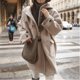 thumbnail image 5 of Nuevo abrigo de lana de invierno para mujer, abrigo de mezclas de lana holgado con capucha, chaqueta con botones de bocina, abrigo de lana para mujer de invierno, 5 of 5