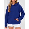 thumbnail image 4 of Womens Oversized Hoodies Waffle Sweatshirts Fall Fashion Pullover Sweaters Winter Clothes Blue XXL, 4 of 8