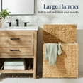 thumbnail image 4 of Best Choice Products Large Natural Water Hyacinth Double Laundry Hamper Basket w/ 2 Liner Bags, Handles - Natural, 4 of 9