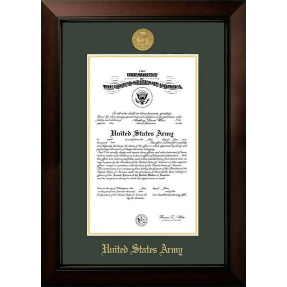Patriot Frame's Army 9x14 Certificate Legacy Frame with Gold Medallion