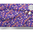 thumbnail image 2 of Soimoi Blue Poly Georgette Fabric Leaves & Blooming Camellias Floral Print Fabric By the Yard 42 Inch Wide, 2 of 3