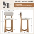 thumbnail image 5 of Dayalane Mid Century Modern Bar Stools Set of 2, 26" Counter Height Sherpa Upholstered Stools with Curved Back, X-Shape Wood Legs for Kitchen Island, Dining Room, Beige, 5 of 8