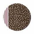 thumbnail image 1 of Chocolate Mouse Pad for Computers, Lace Stripe Heart Filled Romantic Pattern on Abstract Brown Background, Round Non-Slip Thick Rubber Modern Mousepad, 8" Round, Pale Pink Brown White, by Ambesonne, 1 of 2