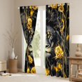 thumbnail image 3 of Homewish Animal Lion Boy Girl Black Out Curtains,Chic Floral Golden Rose Curtains Pack of 2 (42x63 Each),Abstract Vintage Flowers Wildlife Bedroom Curtains,Ultra Soft Home Decor, 3 of 6
