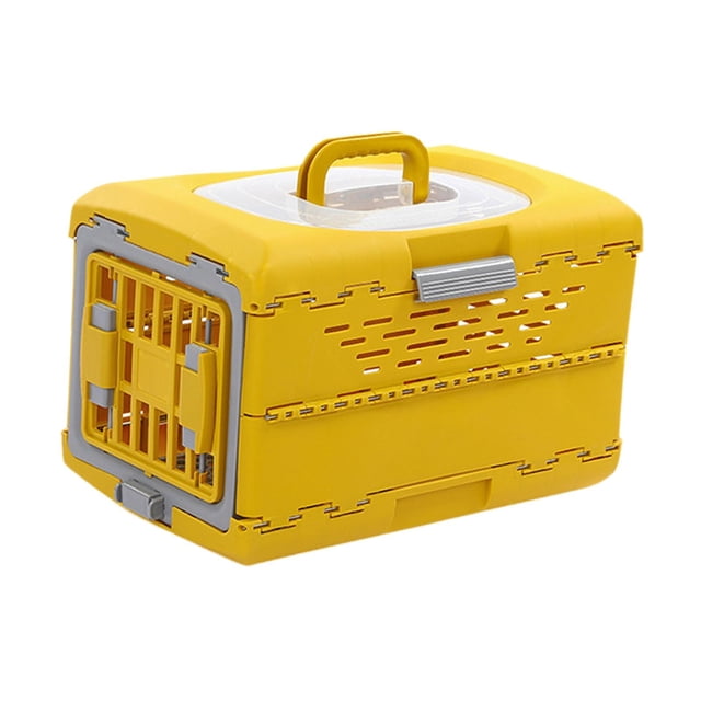 Jaula Plegable para Cachorros, Jaula de Viaje para Gatos, Plegable, de Lado Duro, Reutilizable, Portátil, para Perros, Caja de Transporte para Gatos, Amarillo Salvador jaula plegable para cachorros