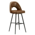 thumbnail image 2 of Weston Home Krista 29" Metal Swivel Mid-Back Bar Stools, Set of 2, Brown, 2 of 9