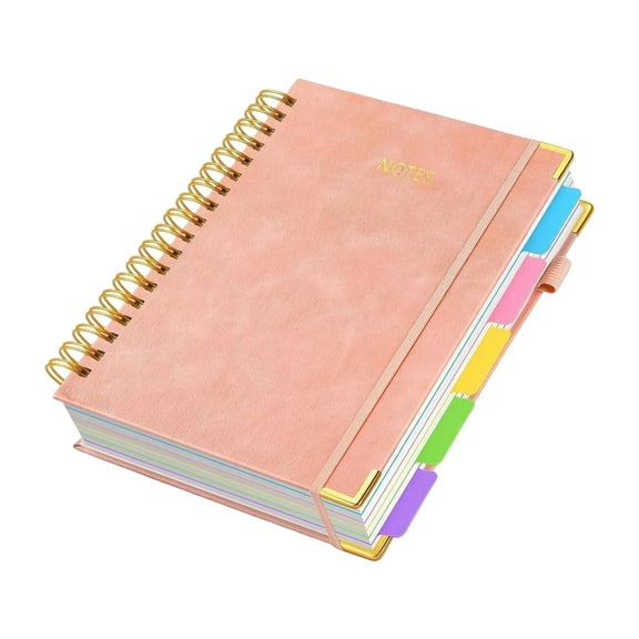 Sinyiin PU Leather Paper Notebook 300 Pages Wide Lined Twin Coil Binding Writing Journal