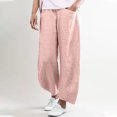 thumbnail image 2 of Besolor Wide Leg Pants for Women Casual Elastic Waist Cotton Linen Pants Solid Color Loose Comfy Lounge Trousers, 2 of 5