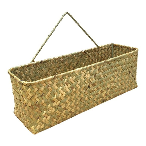 Hanging Basket Storage Baskets Containers Organizer Box 12*4in Rectangular Home Organizers Willow Wall Flower