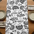 thumbnail image 5 of Boho Black Floral 60 Inch Table Runner, Vintage Farmhouse Paisley Plant Leaf Farmhouse Dresser Scarf Cotton & Linen Tablerunner for Dining/Kitchen Island/Holiday Party Décor 13" x 60", 5 of 9