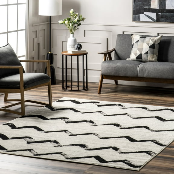 nuLOOM Addison Modern Chevrons Area Rug, 5' x 8', Addison Grey