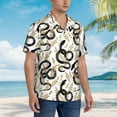 thumbnail image 5 of Balery Snake Print Men's Hawaiian Shirts Short Sleeve Beach Shirt Relaxed Fit Vacation Button Down Shirts-X-Large, 5 of 9