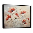 thumbnail image 2 of Designart "Minimalistic Grace In Poppy Blossoms" Poppies Floater Framed Wall Art Living Room, 2 of 5
