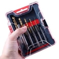 thumbnail image 4 of Juego 10 Piezas Extractores Tornillos Con Cabeza Rota Tornillos Rosca Deslizante Acero Alta Velocidad Juego Brocas Helicoidales en Pulgadas (empaquetadas en Bolsas), 4 of 9