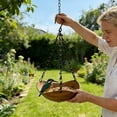 thumbnail image 5 of qolami Bird Feeder, Hanging Bird Feeder Wood Bird Feeding Sculpture for Outdoor Patio, Yard, Garden Ornament for Birds Lovers, 5 of 6
