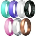 thumbnail image 1 of 7Pcs/Set Multi Couleur de Mode en Silicone Doigt Anneau Couple Amoureux Bijoux Cadeau, 1 of 8