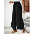 thumbnail image 4 of Womens High Side Split Wide Leg Long Pants Black S, 4 of 8