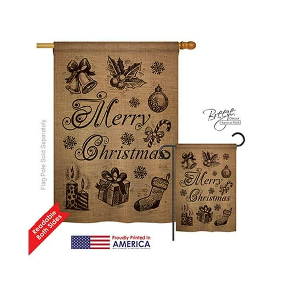 Breeze Decor 14107 Christmas Favorite Things 2-Sided Vertical Impression House Flag - 28 x 40 in.