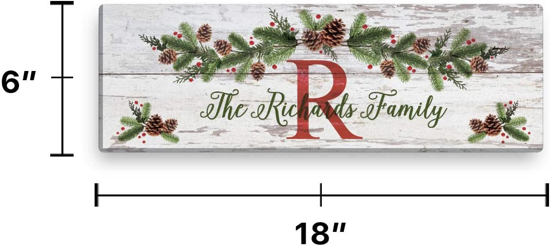 Christmas Pine Personalized 6x18 Canvas