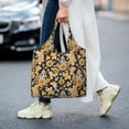 thumbnail image 5 of Xecao's Mushrooms Honeycomb Canvas Tote Bag is a versatile choice for women, serving as a stylish beach bag, shopping bag,and reusable grocery bag., 5 of 5