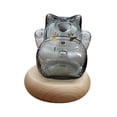 thumbnail image 3 of Alcancía de vidrio, tarro para ahorrar dinero para niños, botella de almacenamiento decorativa con madera Gris, 3 of 9