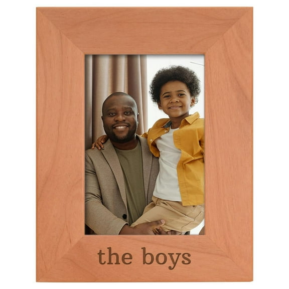 ThisWear Personalized Gifts Brothers Gift The Boys Father and Son Gift Natural Wood Engraved 4x6 Portrait Picture Frame Wood