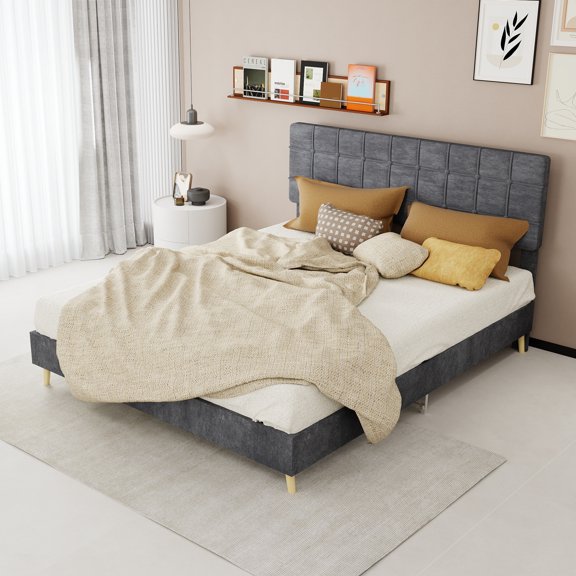 Miekor Furniture Soft pack headboard - a modern minimalist bed back suitable for lazy people to lean on, perfectly adapting to multi bedroom styles, Queen size, color: gray No6025