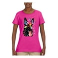 thumbnail image 2 of Wild Bobby Dean Russo German Shepherd Dog Lover Women Graphic Tee, Fuschia, Small, 2 of 5