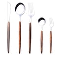 thumbnail image 4 of Ame Kitchen Stainless Steel Wooden Shank Scoop Western Food Row Dessert Fruit Fork Stir Spoon Gold Handle Small Fork Tableware, 4 of 6