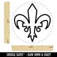 thumbnail image 2 of Fleur De Lis French Mardi Gras Outline Self-Inking Rubber Stamp Ink Stamper - Green Ink - Medium 1 Inch, 2 of 7