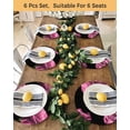 thumbnail image 4 of 15 Inch Round Placemats Set of 4, Pink Rose Non Slip Heat Insulation PP Table Mats, Vintage Abstract Garden Flower Floral Black Washable Place Mats for Kitchen Dining Party Table Decor, 4 of 7