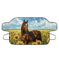 thumbnail image 6 of FORUDESIGNS Horse Sunflower Print Car Windshield Cover for Ice and Snow, Auto Frost Removal Wiper Protector, All Weather Waterproof Sunshade Snow Cover Fits Most SUVs Trucks, 6 of 6
