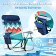 thumbnail image 4 of Alpha Joy Set of 2 Aluminum Portable Folding Beach Chairs Outdoor Lounge Chair with 4 Adjustable Positions & Cooler Bag, Wave Pattern, Blue, 4 of 8