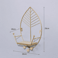 thumbnail image 2 of Leaves Shape Floating Shelves Metal Wall Decor,Wood Mounted Storage Shelf Home Decorations Art for Bedroom,Gold, 2 of 5