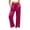 Hot Pink, variant on Horkkom Satin Pants for Women Elastic Waist Silk Solid Color Wide Leg Pants Casual Loose Pajama Pants with Pockets L