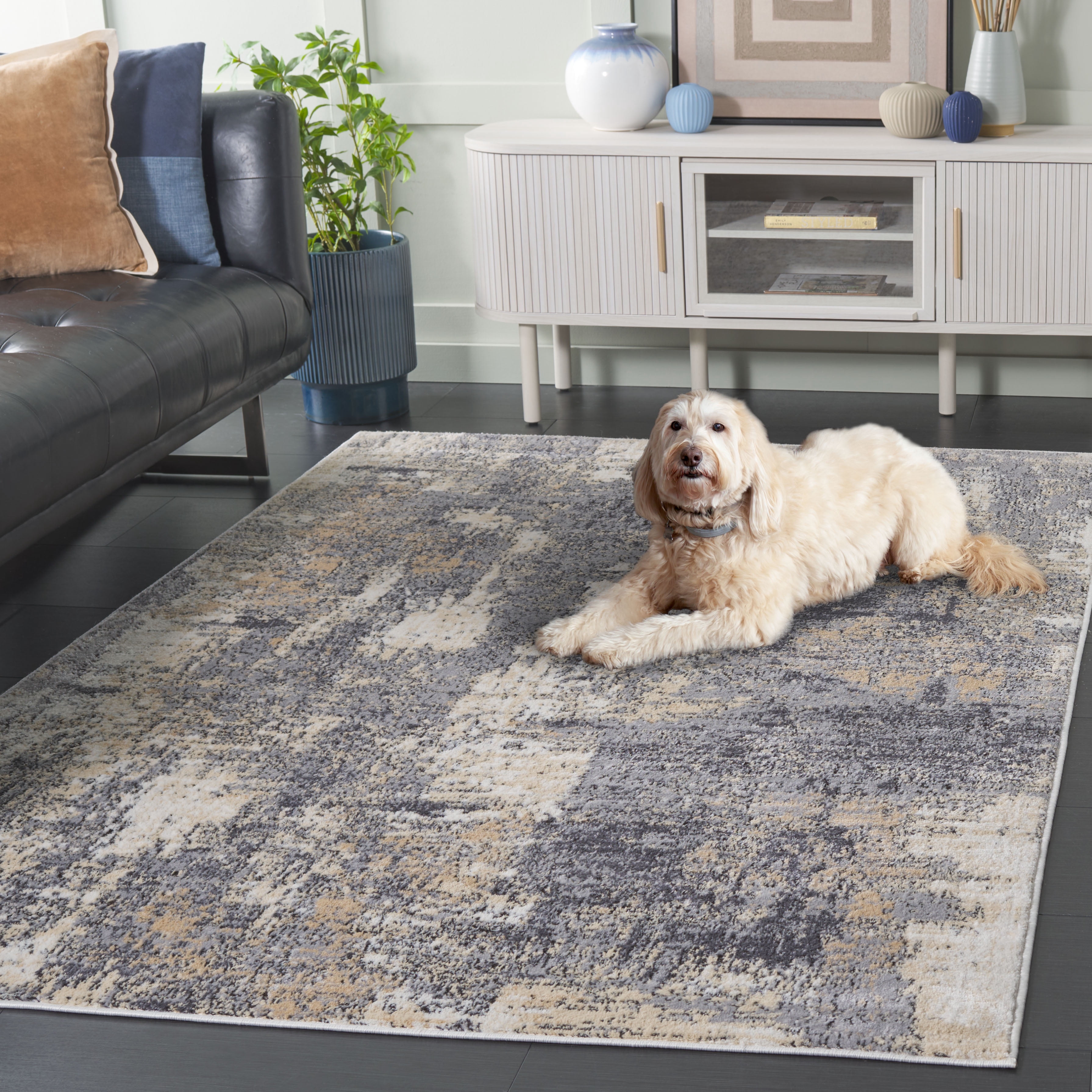 SAFAVIEH Amelia Boyce Abstract Area Rug, Gray/Gold, 8' x 10'