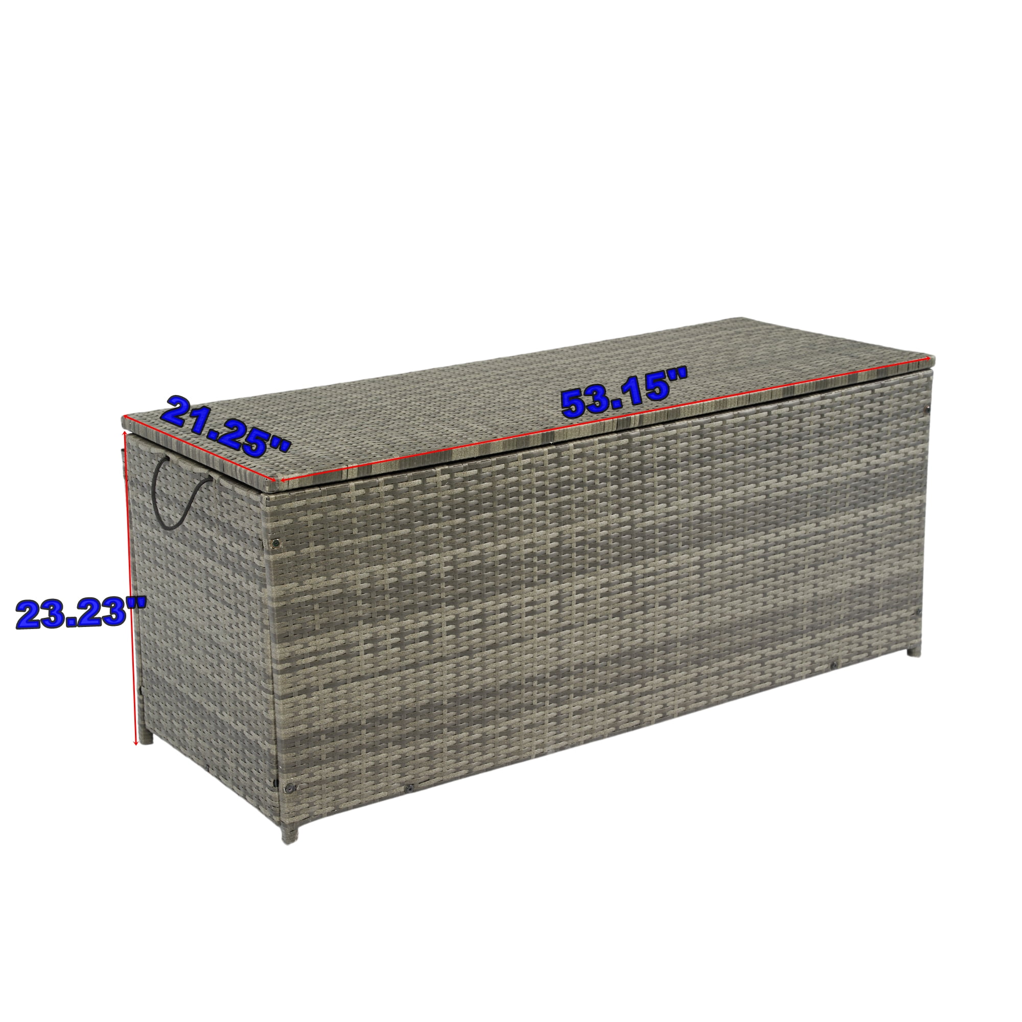 Aimee Lii Outdoor Storage Box, 113 Gallon Wicker Patio Deck Boxes with Lid, Outdoor Toy Storage for Kids, Gray