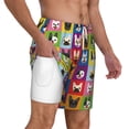 thumbnail image 3 of Balery Colorful Bulldog Mens Swim Trunks Swim Shorts for Men Quick Dry Inseam Beach Shorts with Compression Liner Pocket-Small, 3 of 9