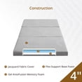 thumbnail image 4 of EGOHOME 4 inch Tri Folding Memory Foam Mattress Topper with Removable Cover, Twin Tri-Fold Mattress, Perfect for Guests or Travelers, 4 of 10
