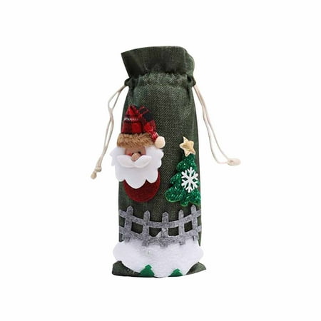 

Outfmvch christmas decorations home decor Red Bag Bottle Set Home Table Decoration Christmas Party Supplies